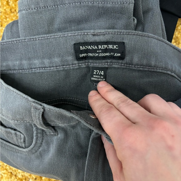 Banana Republic High Rise Skinny Gray Sz 4 27 Super Stretch Legging Jeans - Picture 3 of 9